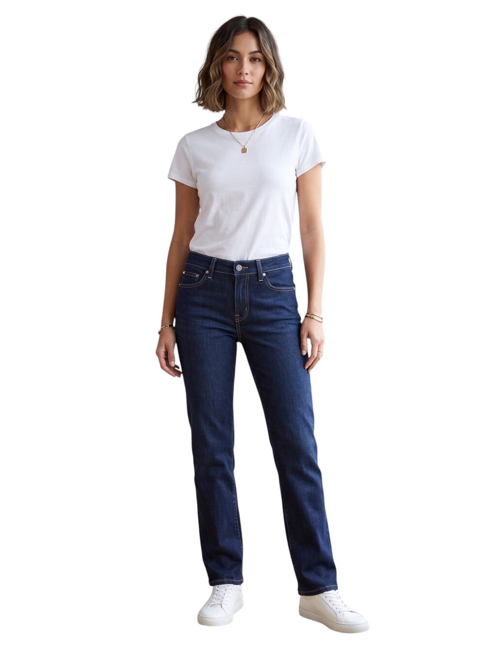 NWT Hudson Jeans Womens 4 Blue Dark Wash Denim Straight Leg Stretch Inseam 29